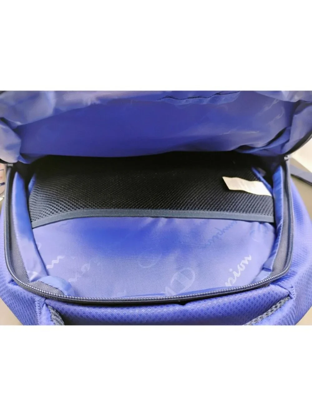 Champion Youth Blue Logo Backpack With Padded Straps & Mesh Pockets